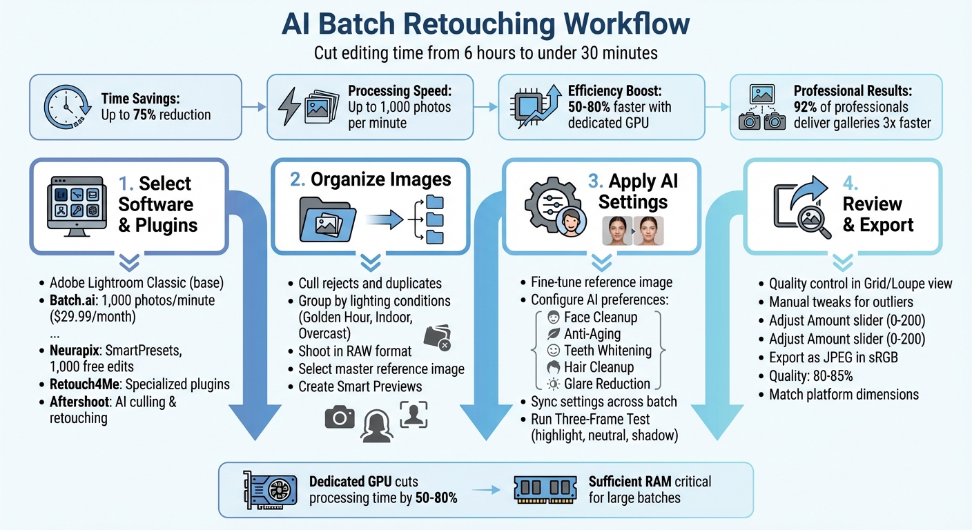 AI Batch Retouching Workflow: 4-Step Process for Portrait Photographers