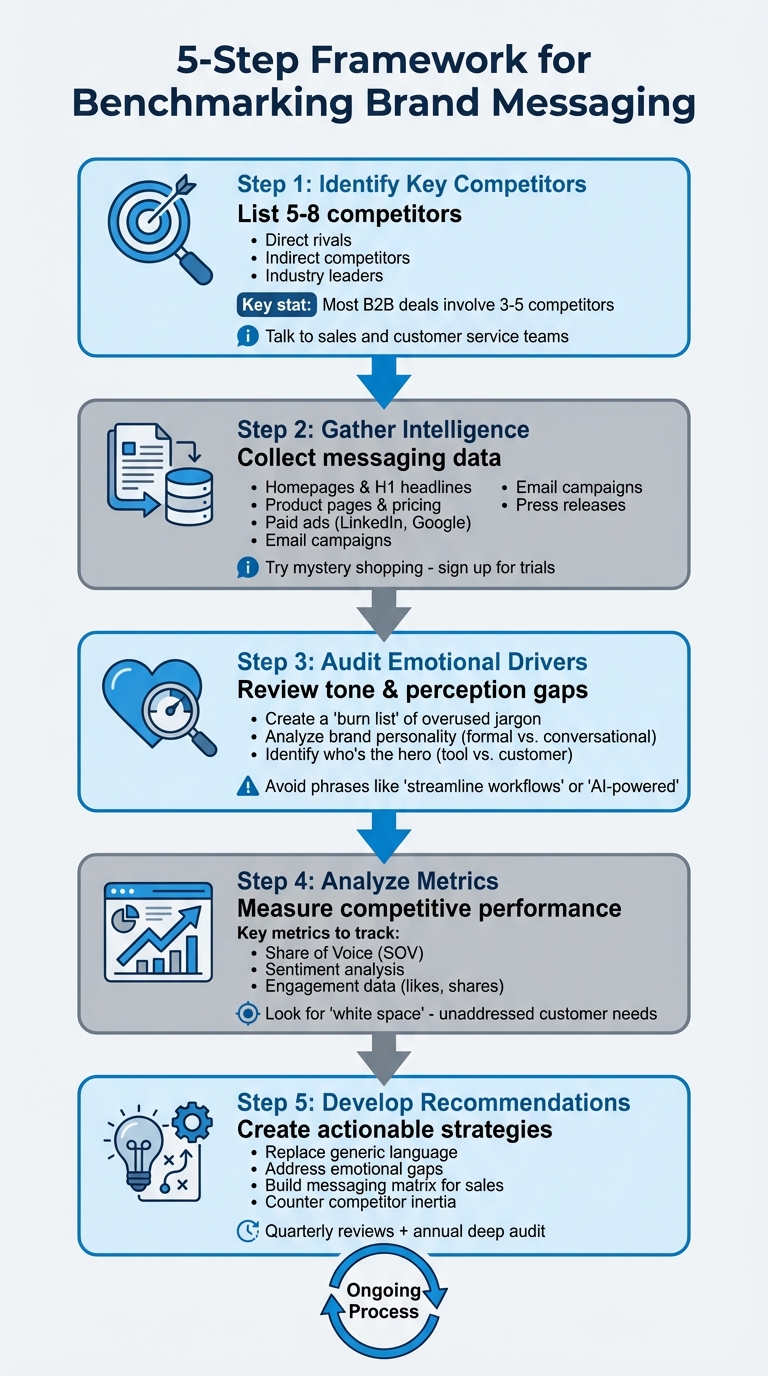 5-Step Competitive Benchmarking Framework for Brand Messaging