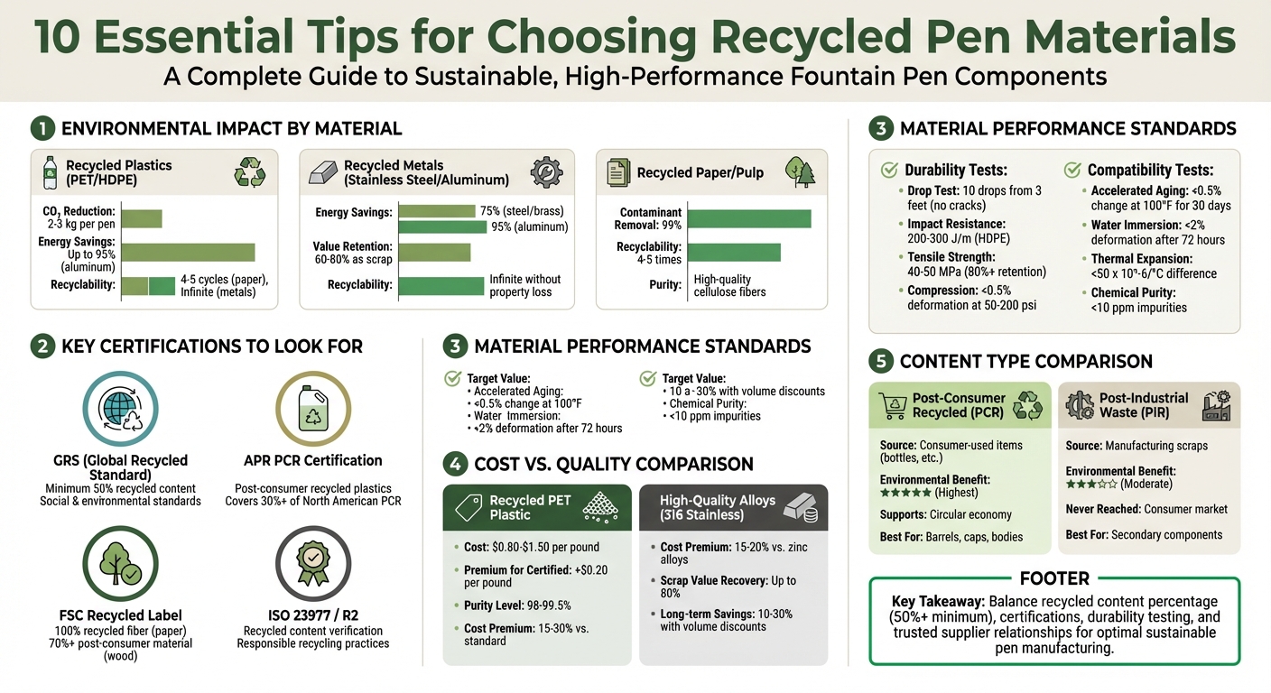 Recycled Pen Materials Comparison: Environmental Impact and Properties