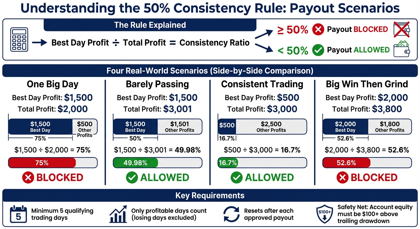 Apex Trader Funding 50% Consistency Rule: Payout Scenarios and Compliance Examples