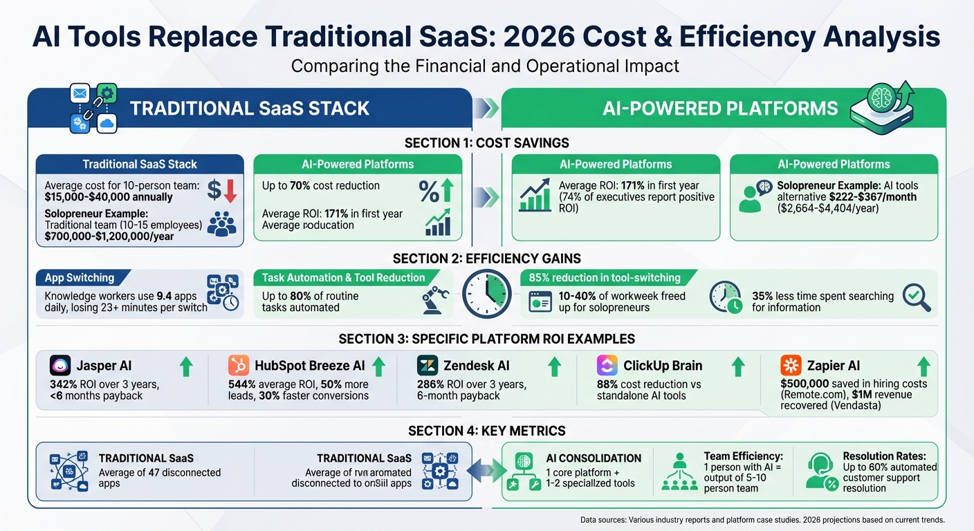 AI Tools vs Traditional SaaS: Cost Savings and ROI Comparison 2026
