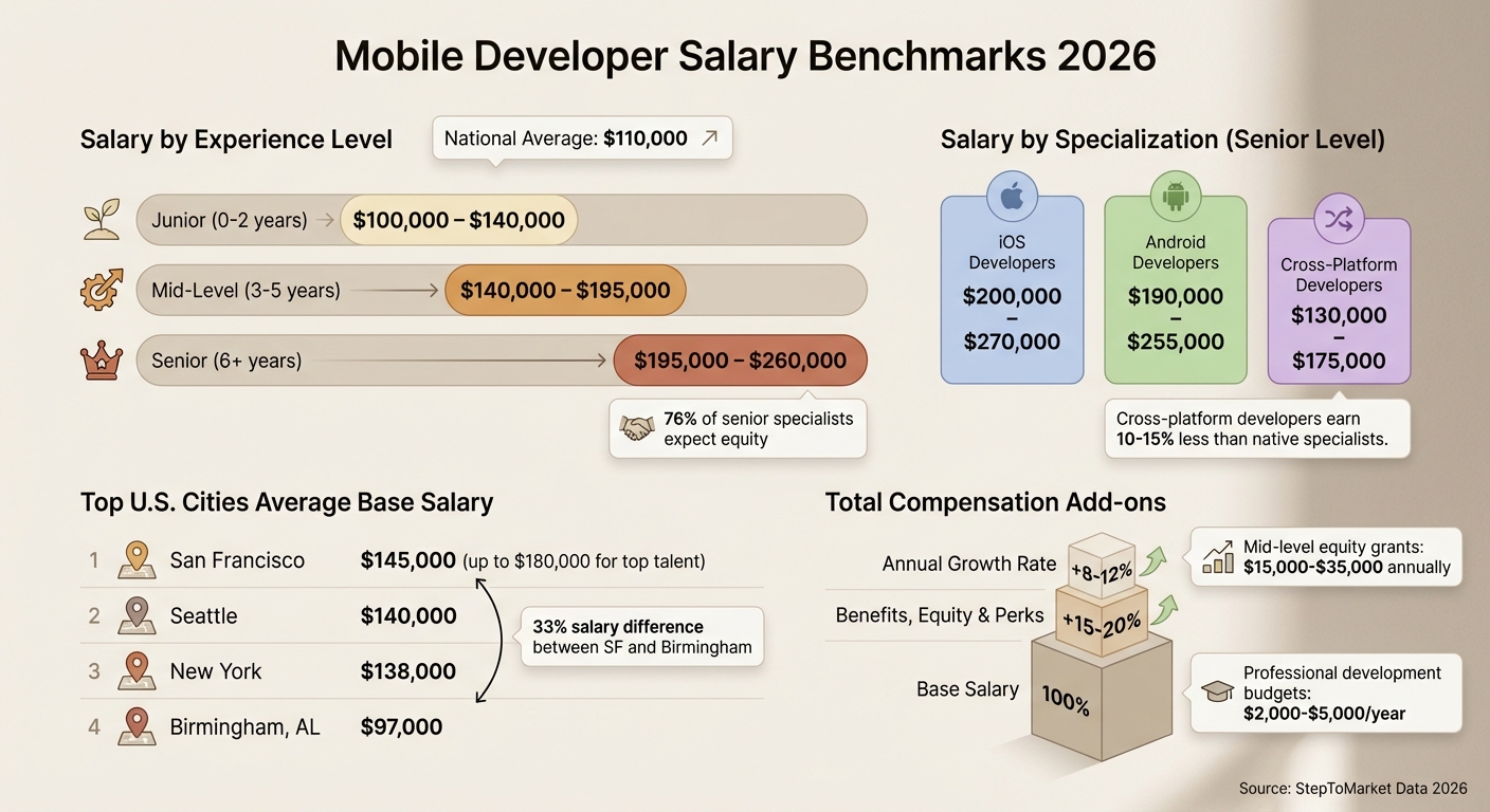 Mobile Developer Salary Ranges by Experience Level and Role Type 2026