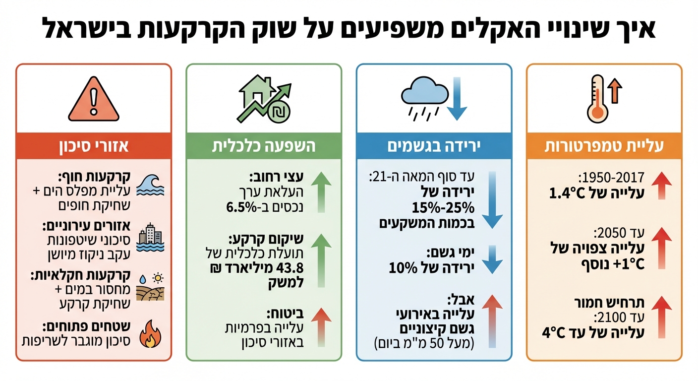 השפעת שינויי האקלים על שוק הקרקעות בישראל - נתונים ומגמות
