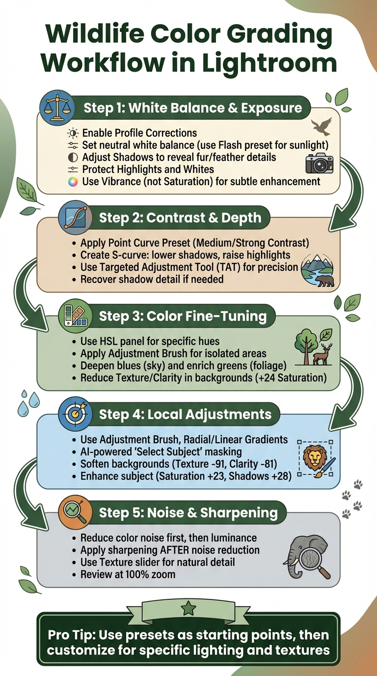 5-Step Wildlife Color Grading Workflow in Lightroom
