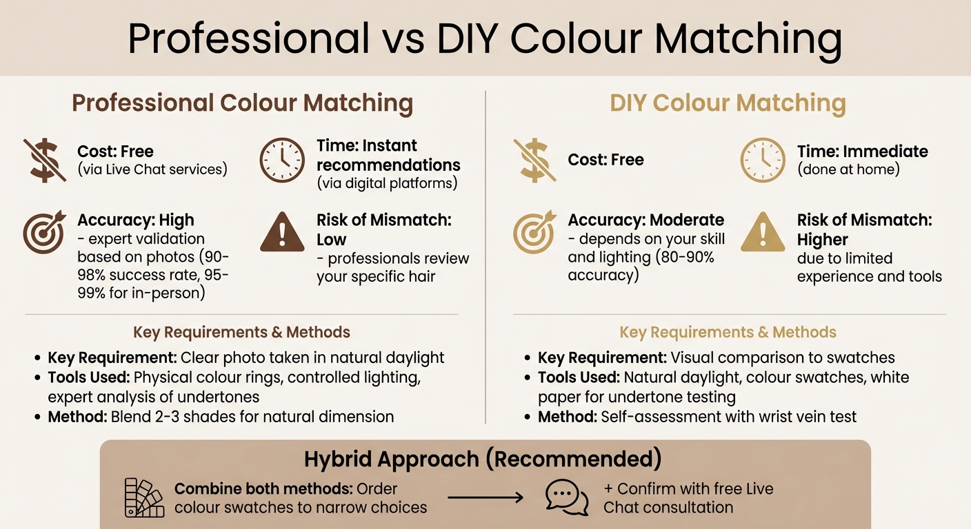 Professional vs DIY Hair Extension Colour Matching Comparison