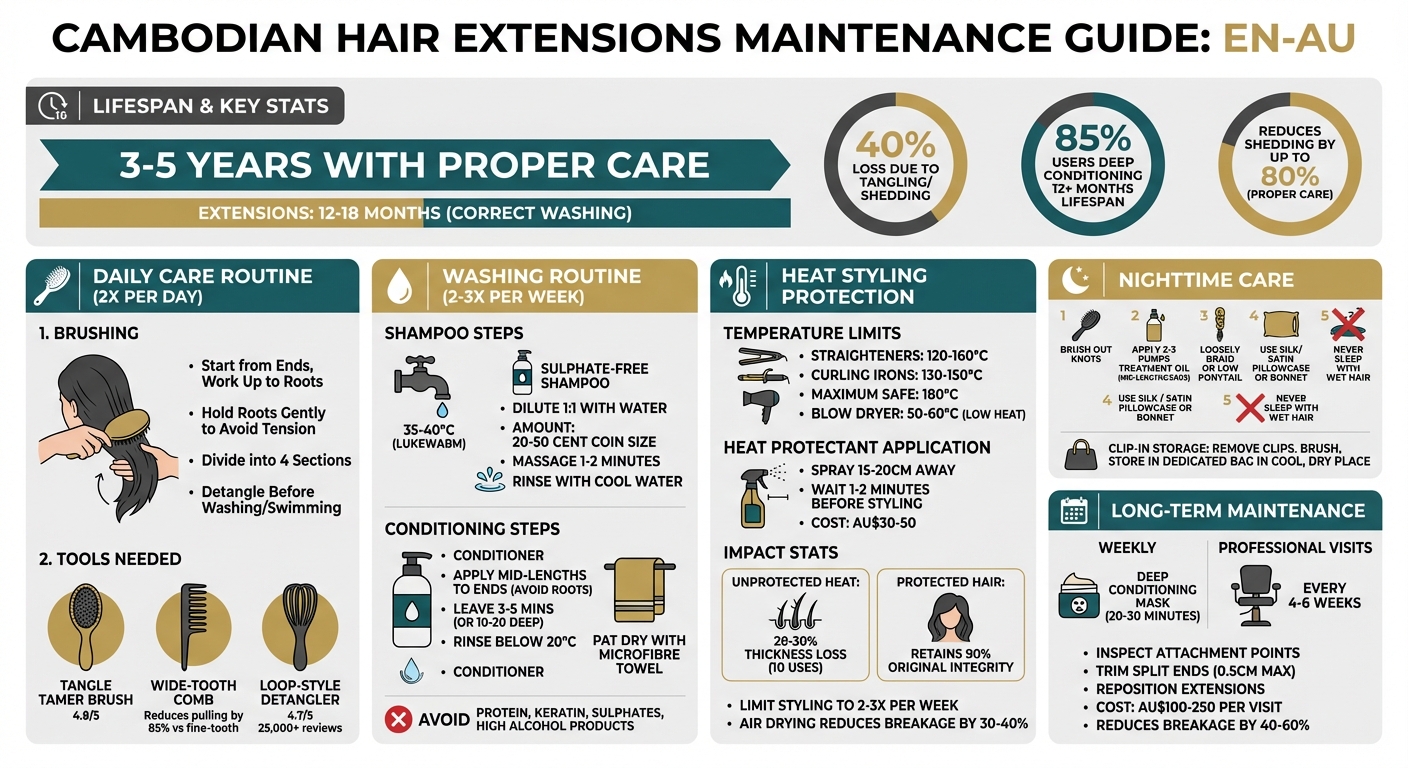Complete Cambodian Hair Extensions Care Routine Guide