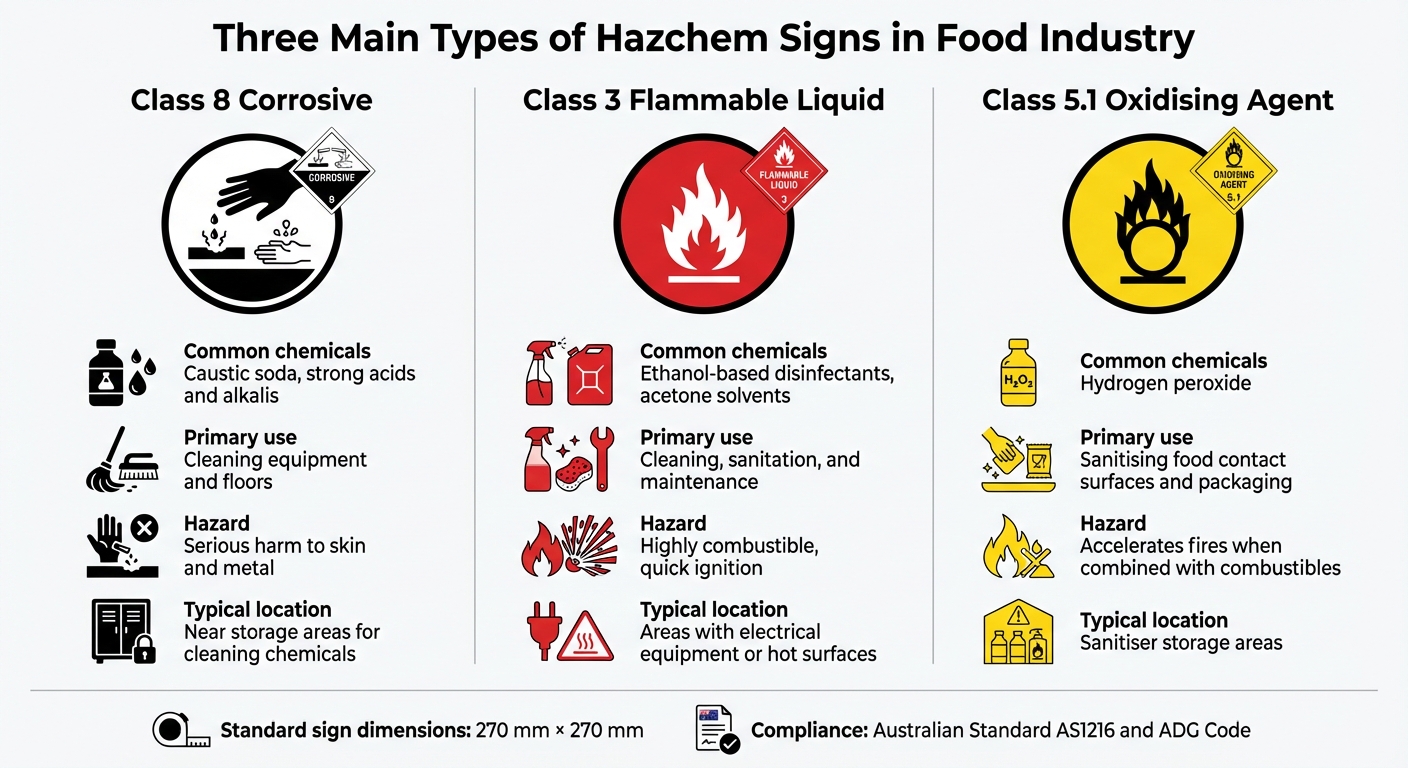 Three Main Types of Hazchem Signs Used in Food Industry Facilities