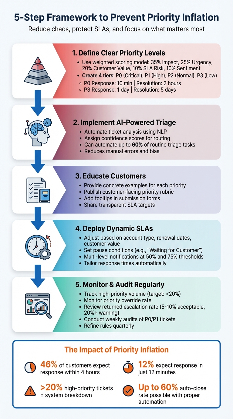 5-Step Framework to Prevent Priority Inflation in Support Tickets