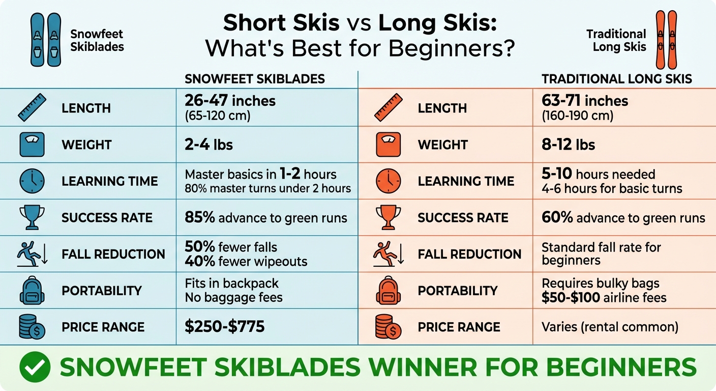 Short Skis vs Long Skis Comparison for Beginners