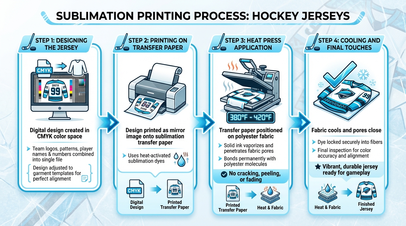 4-Step Sublimation Printing Process for Hockey Jerseys