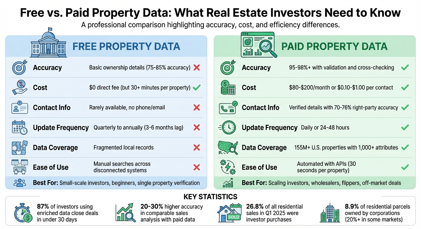 Free vs Paid Property Data Comparison for Real Estate Investors