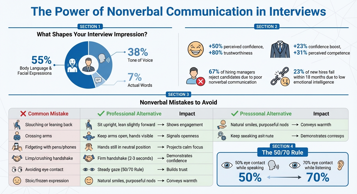 Nonverbal Communication Impact in Job Interviews: Key Statistics and Common Mistakes