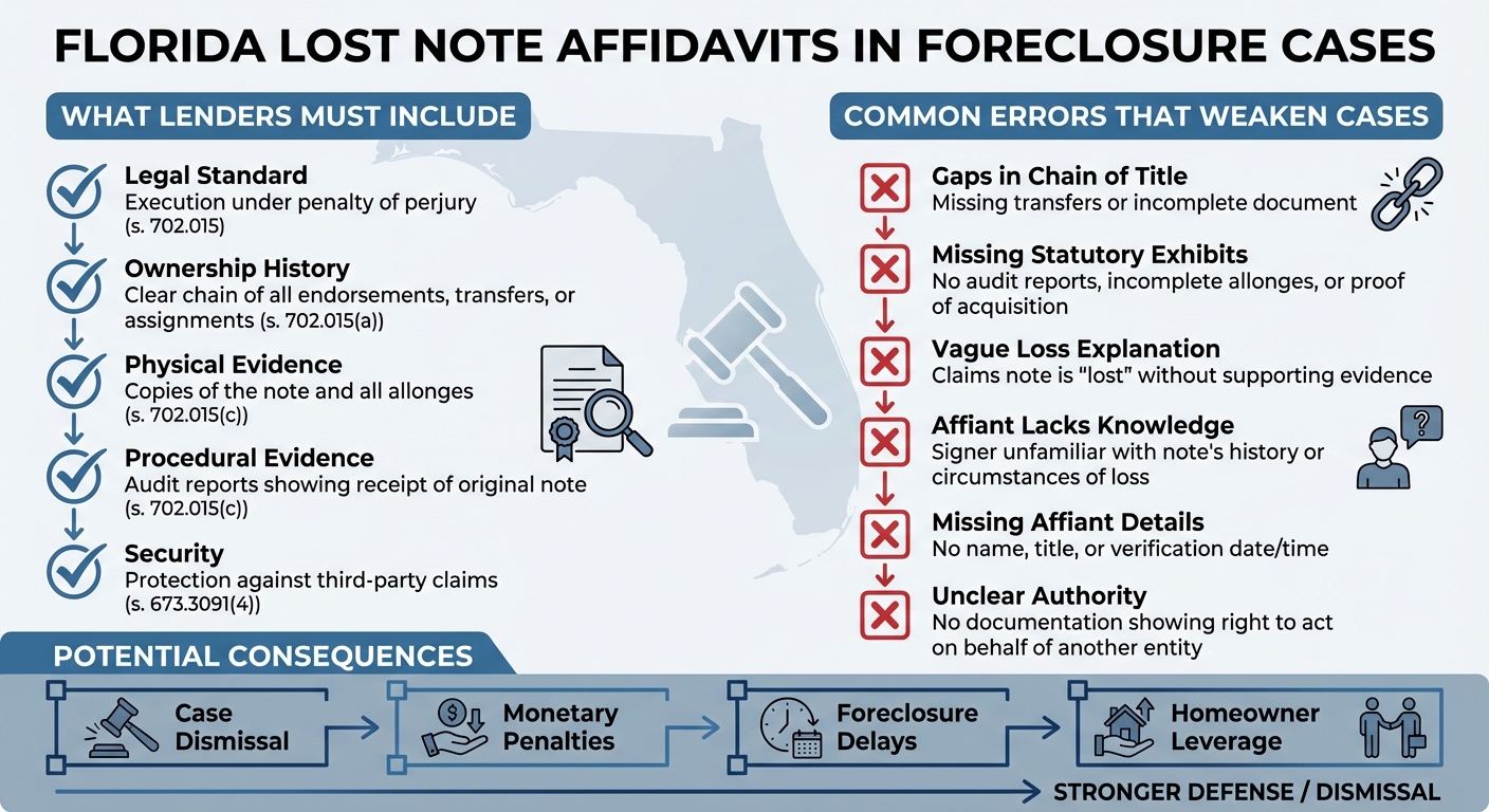 Florida Lost Note Affidavit Requirements and Common Errors