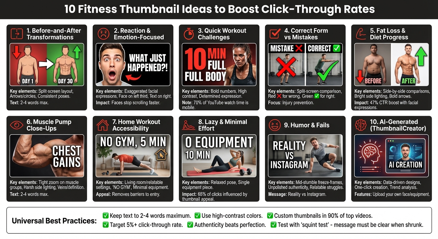10 High-Converting Fitness Thumbnail Styles for YouTube