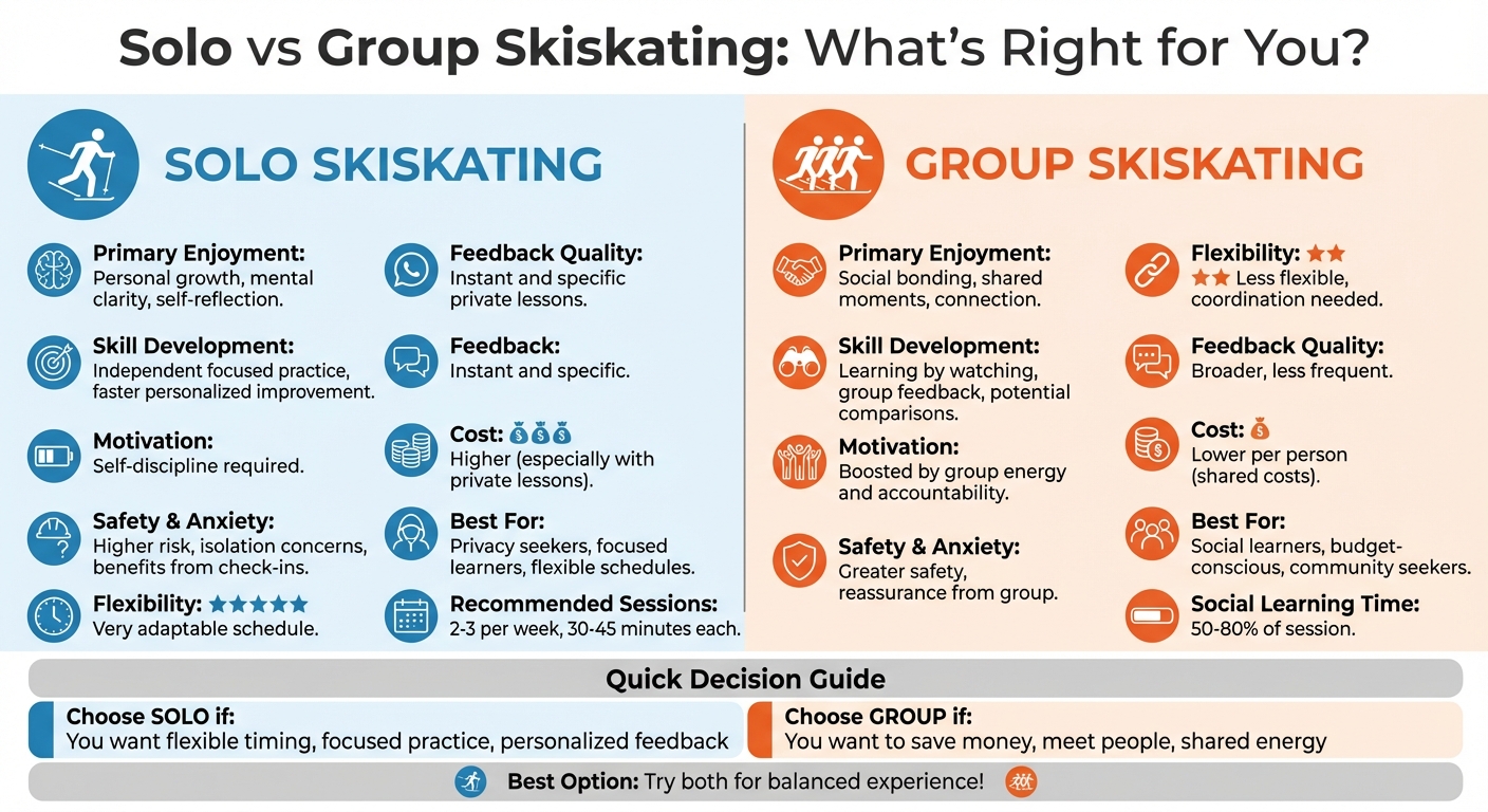 Solo vs Group Skiskating: Complete Comparison Guide