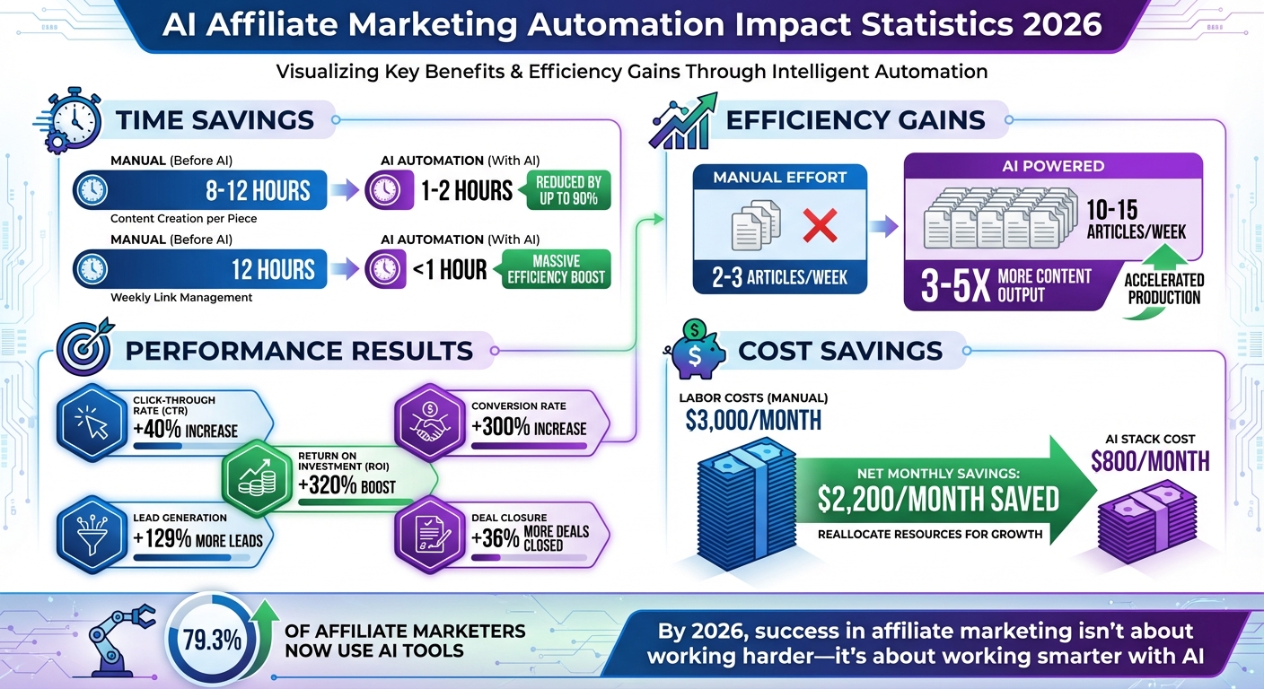 AI Affiliate Marketing Impact: Time Savings, Efficiency Gains, and ROI Statistics 2026