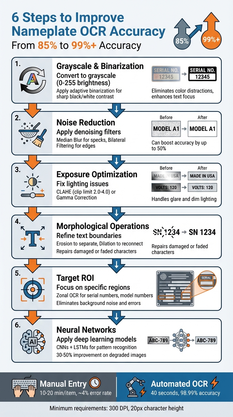 6-Step Process to Improve OCR Accuracy from 85% to 99% for Industrial Nameplates