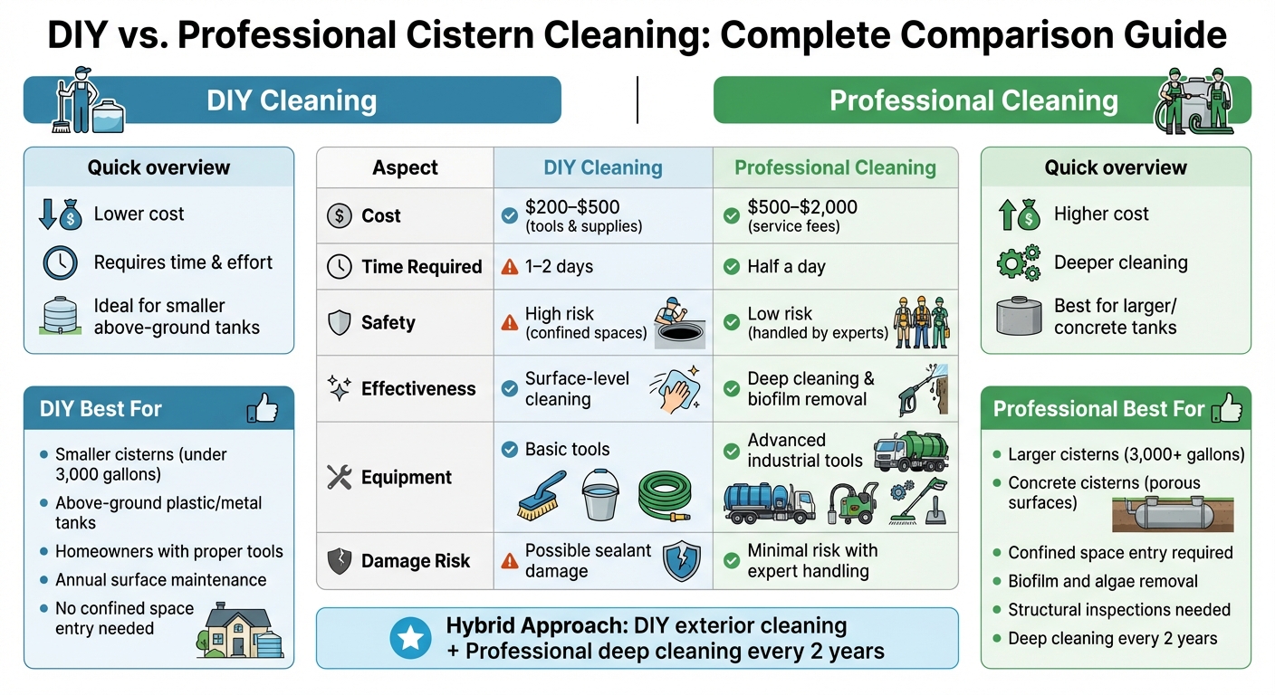 DIY vs Professional Cistern Cleaning: Cost, Time, and Safety Comparison