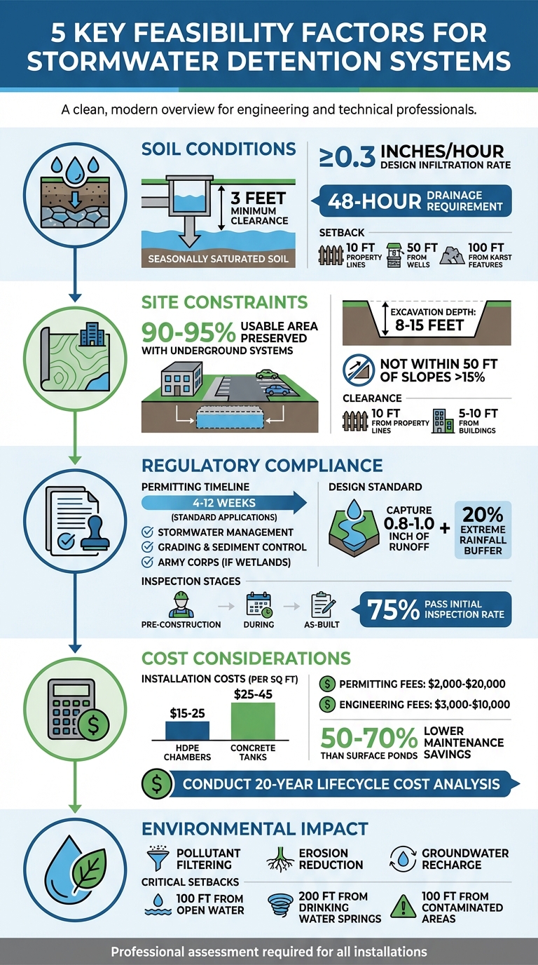 5 Key Feasibility Factors for Stormwater Detention Systems