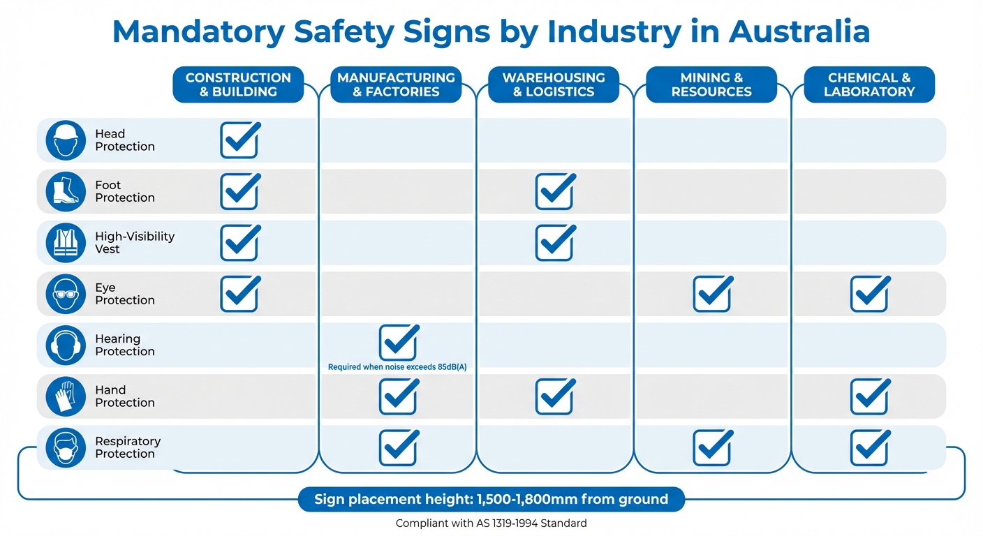 Mandatory Safety Signs by Industry in Australia - PPE Requirements Guide