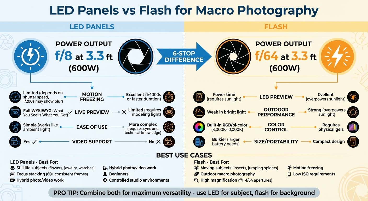 LED Panels vs Flash for Macro Photography: Complete Comparison Guide