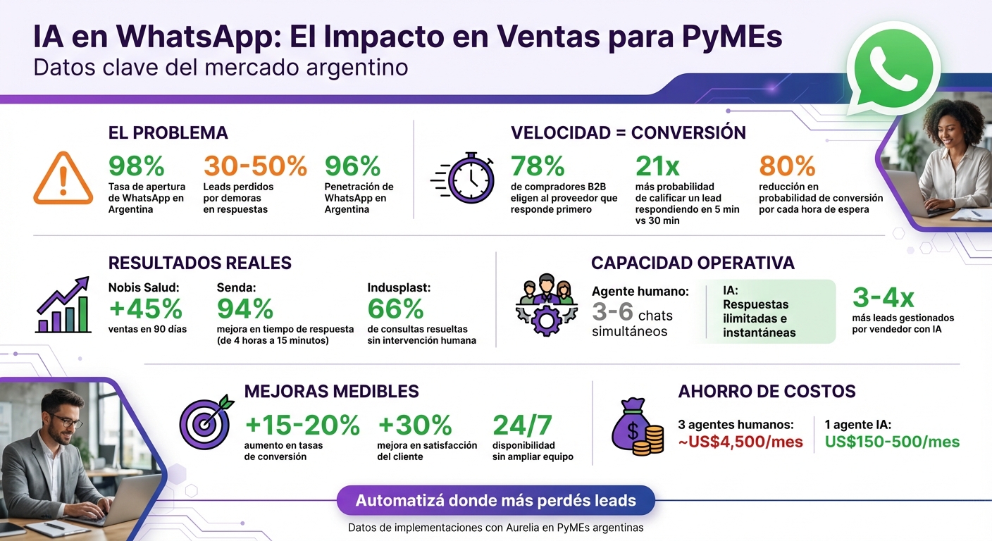 Impacto de IA en Ventas por WhatsApp: Estadísticas Clave para PyMEs en Argentina