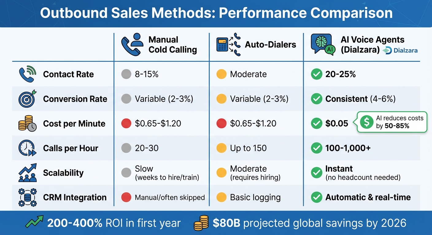 AI Voice Agents vs Manual Calling vs Auto-Dialers: Performance Comparison