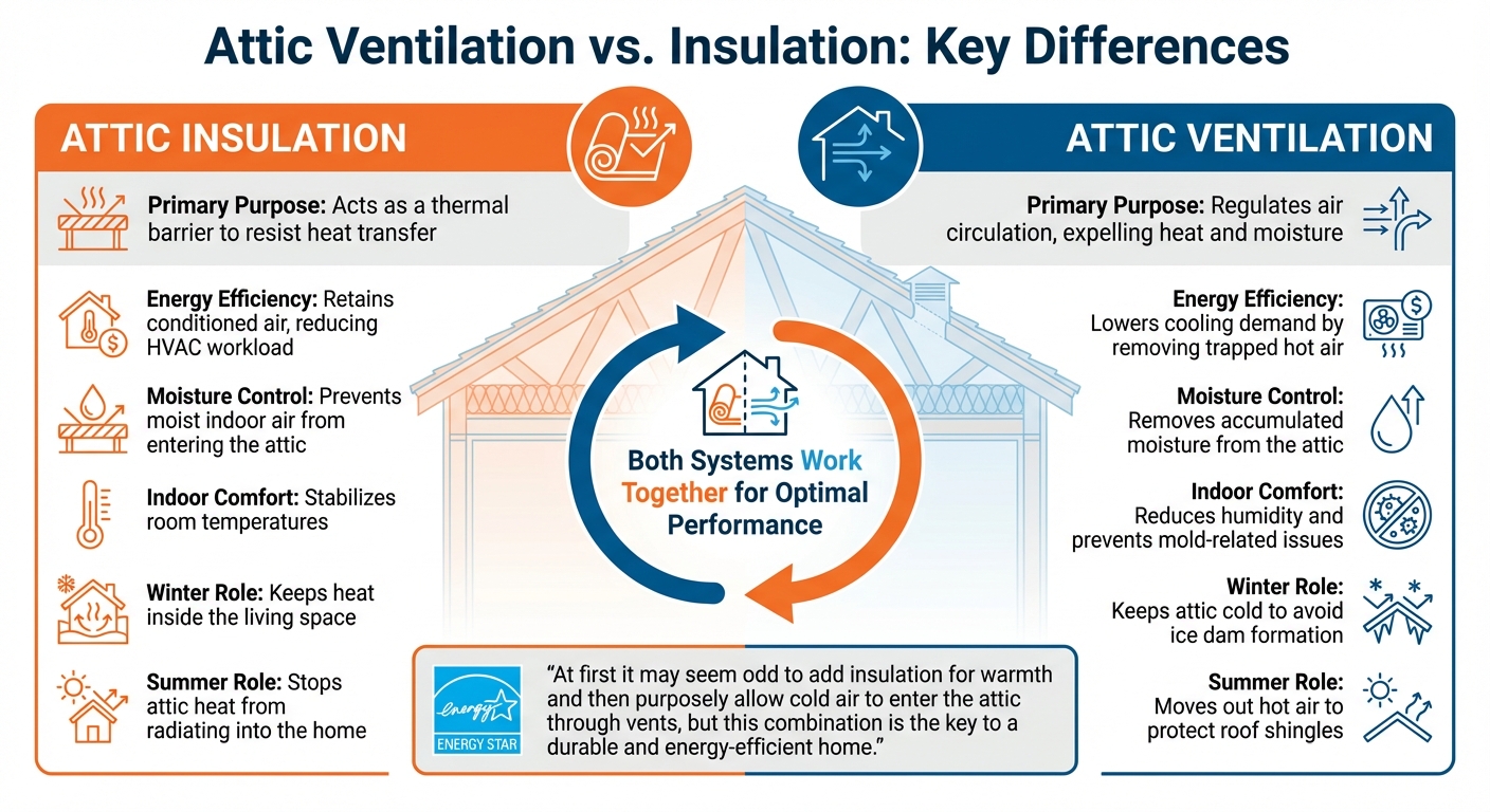 Attic Ventilation vs Insulation Comparison Chart