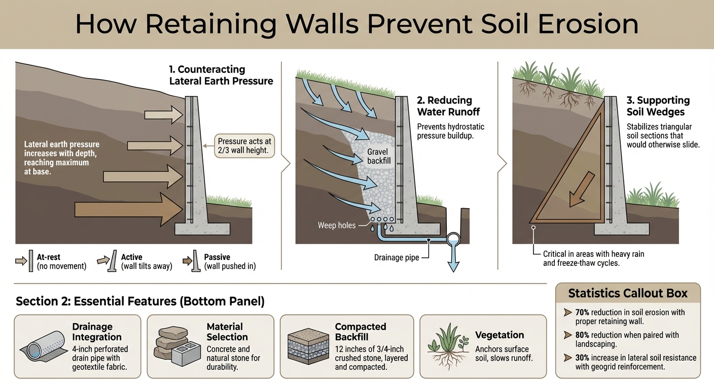 How Retaining Walls Prevent Soil Erosion: Key Mechanisms and Features