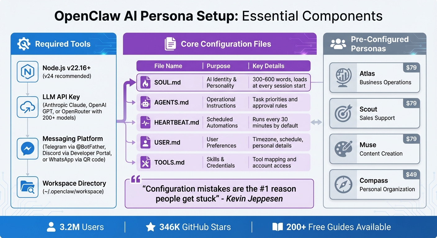OpenClaw persona setup showing SOUL.md configuration