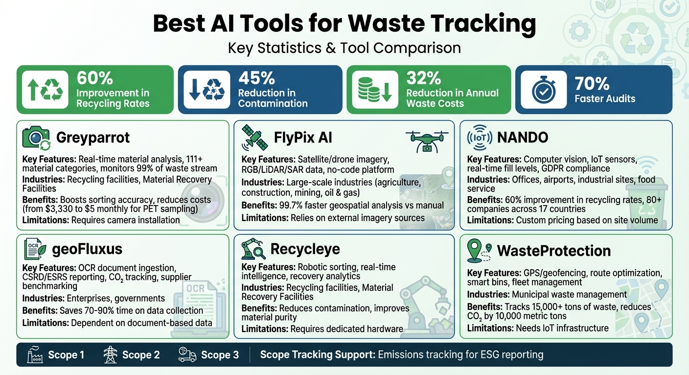 AI Waste Tracking Tools Comparison: Features, Benefits and Industries
