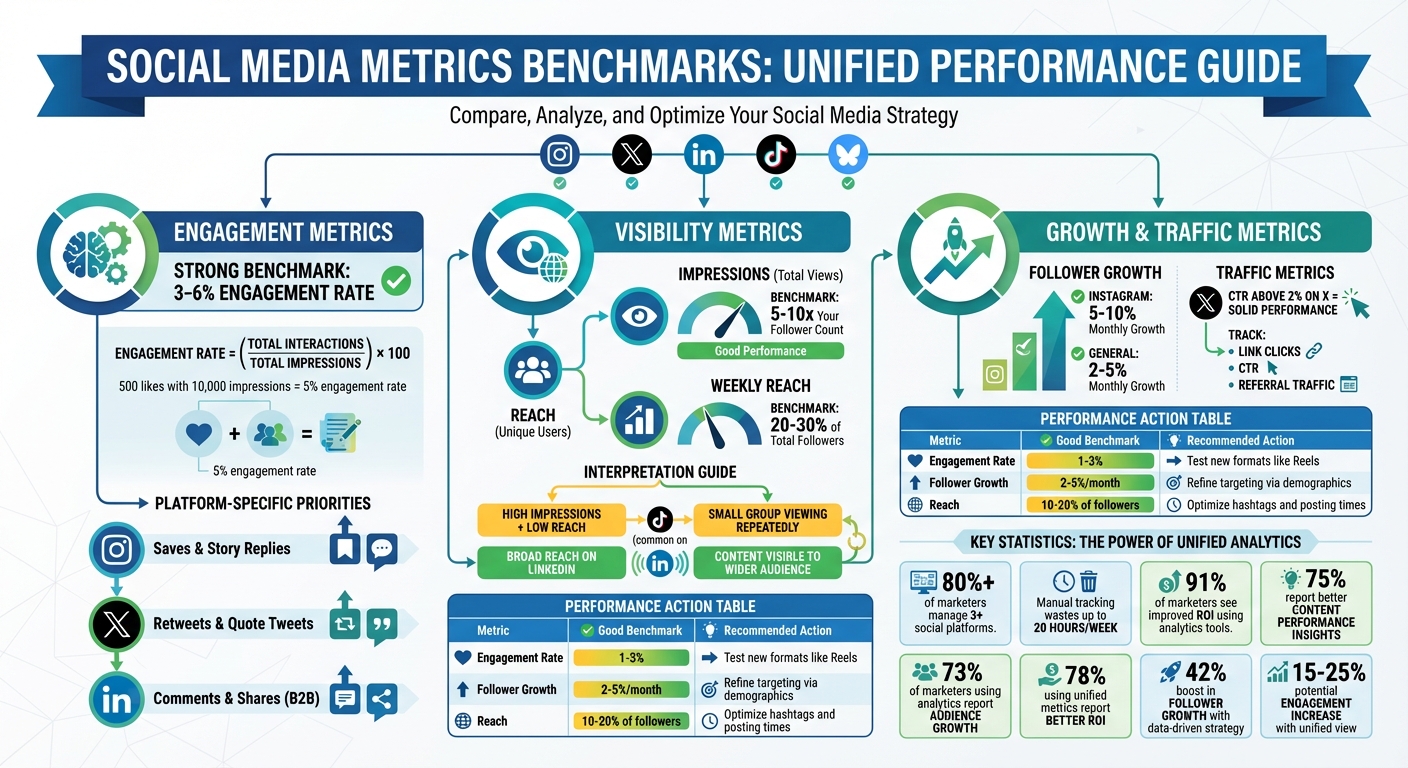 Social Media Metrics Benchmarks and Performance Indicators Across Platforms