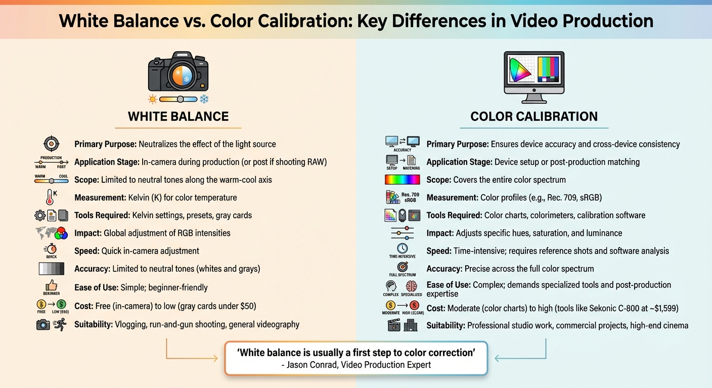 White Balance vs Color Calibration: Key Differences in Video Production