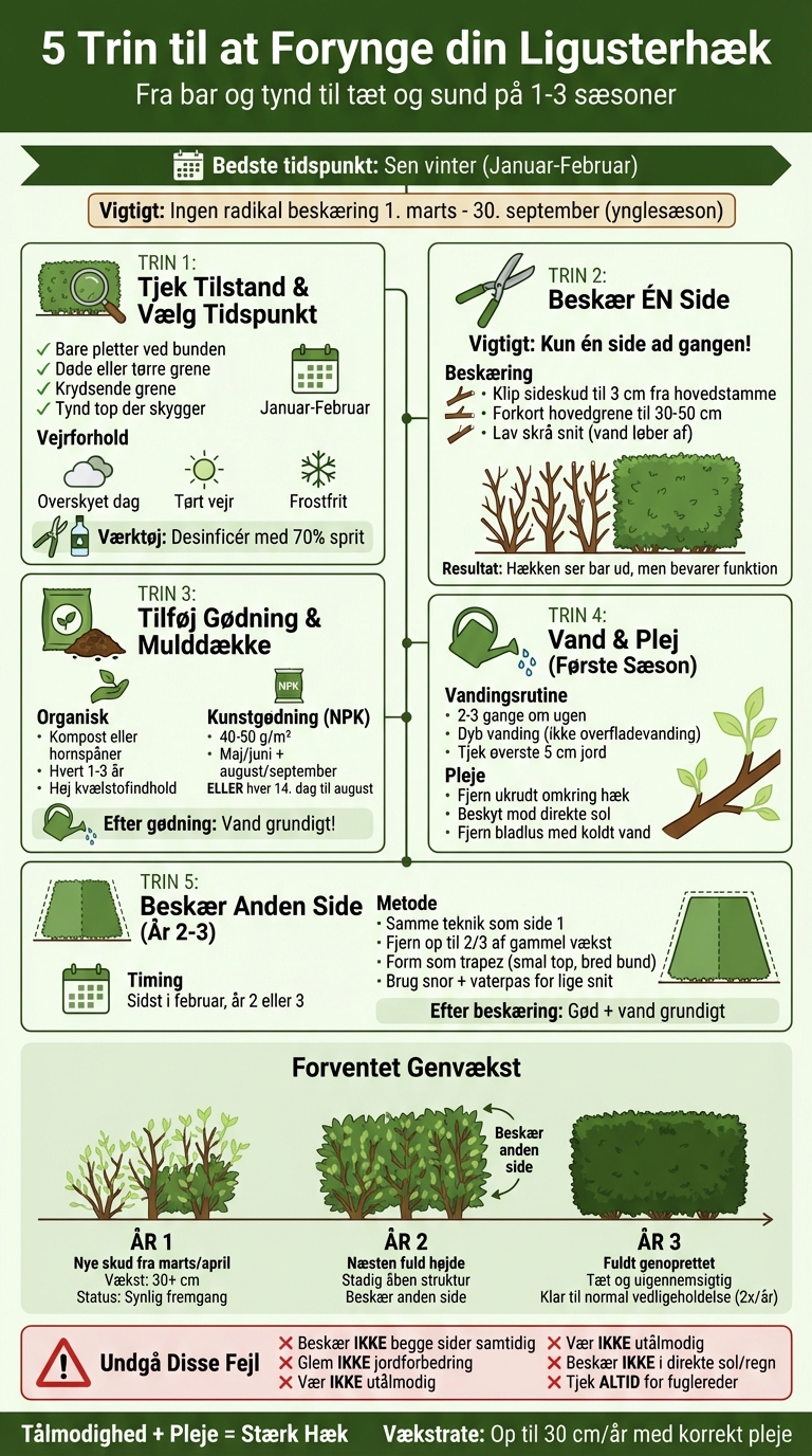 5 trin til foryngelse af ligusterhæk - komplet guide