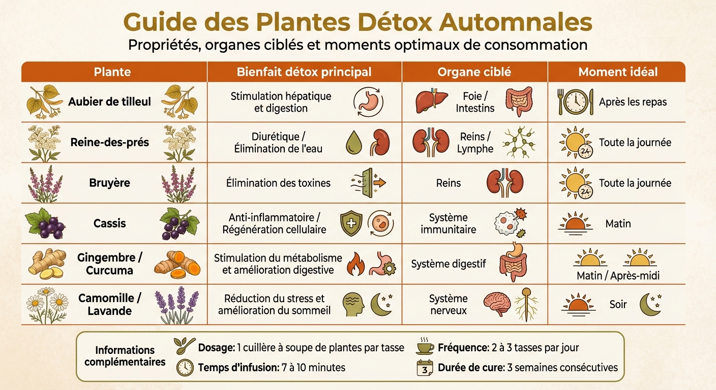 Guide des plantes détox automnales : bienfaits et moments de consommation