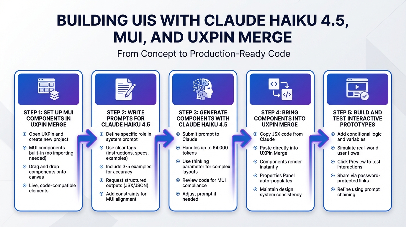 5-Step UI Building Workflow with Claude Haiku 4.5, MUI, and UXPin Merge
