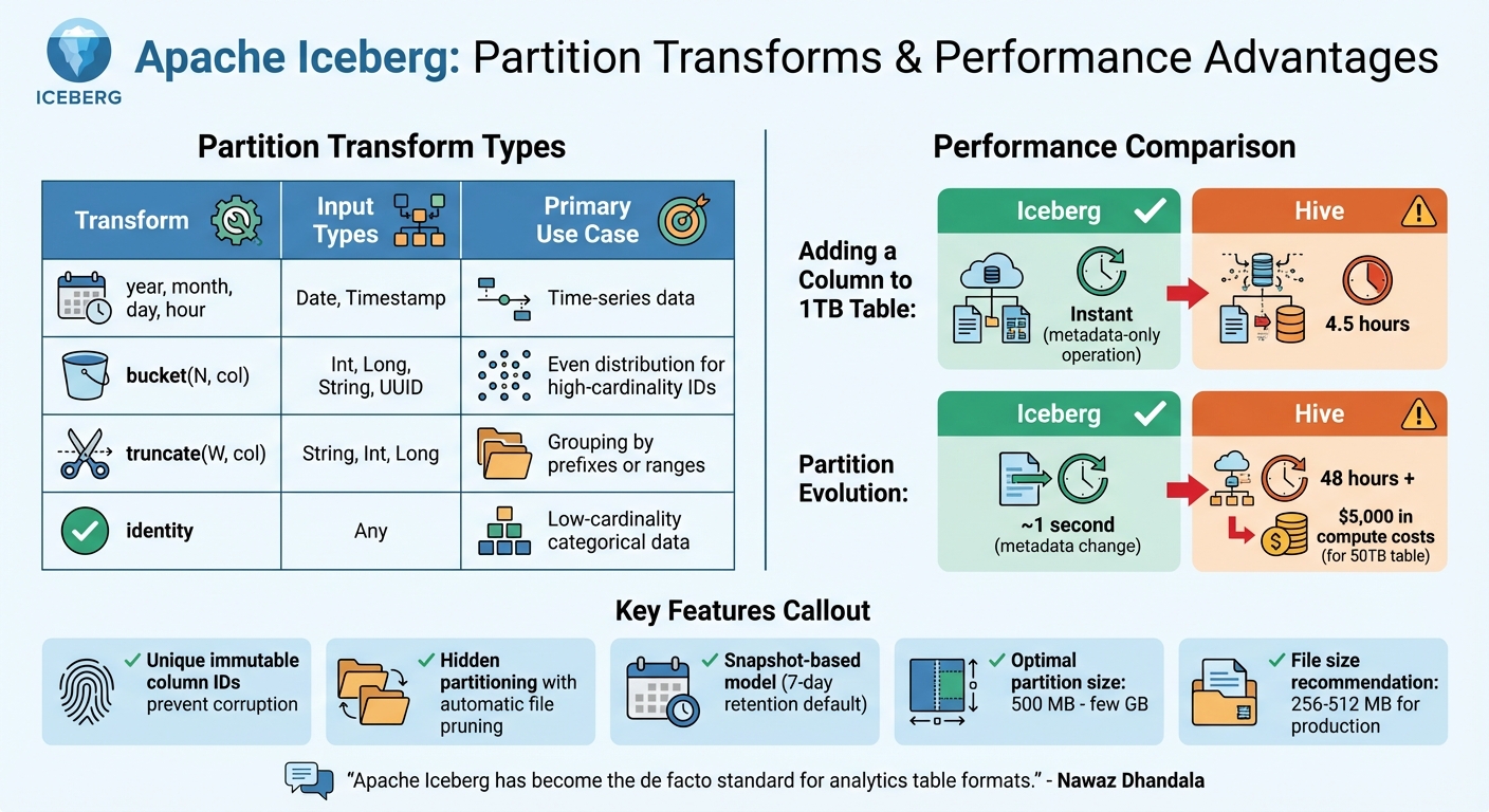 Apache Iceberg Partition Transforms: Performance Comparison vs Traditional Systems
