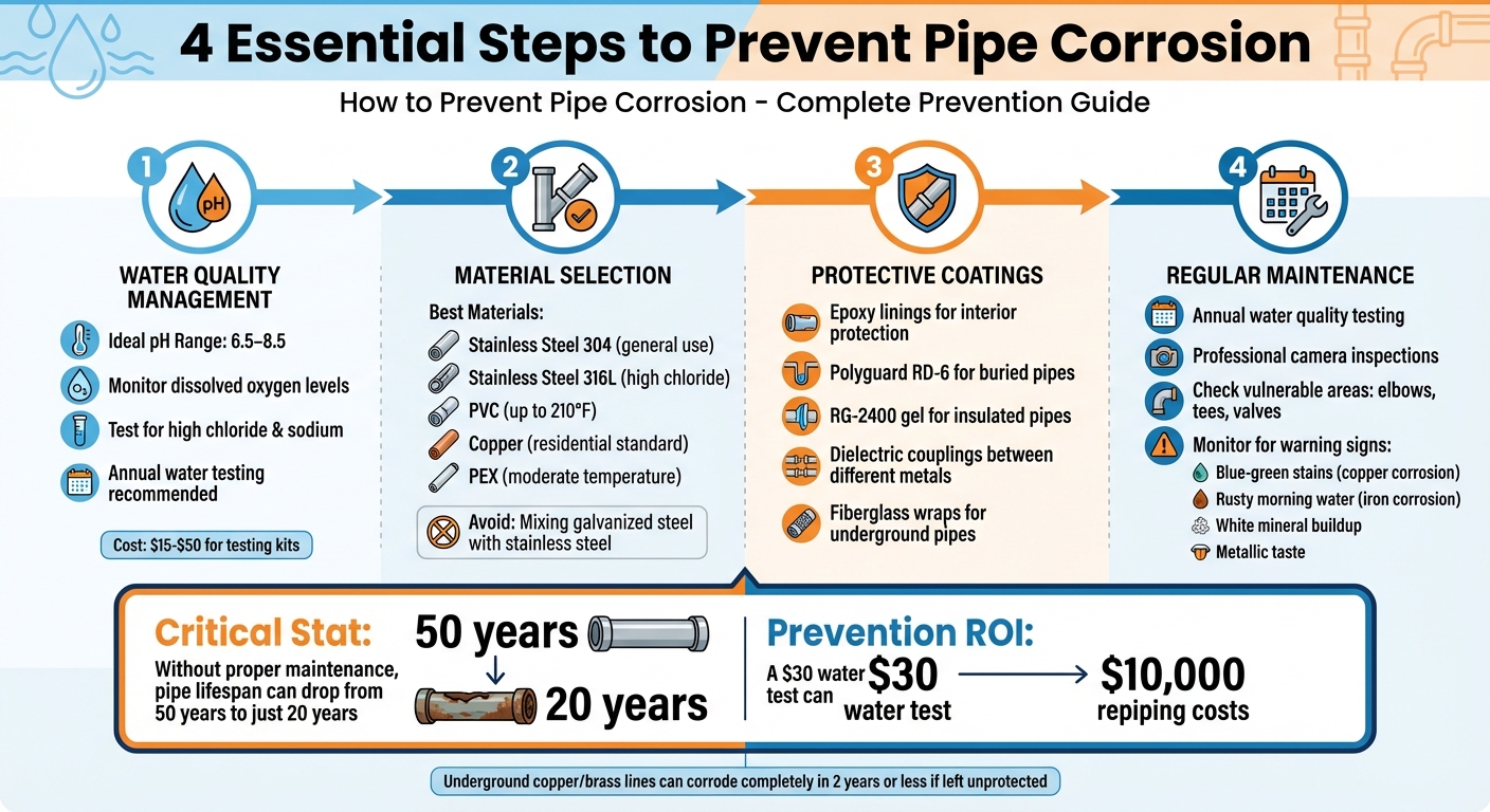 4-Step Pipe Corrosion Prevention Guide with Key Factors