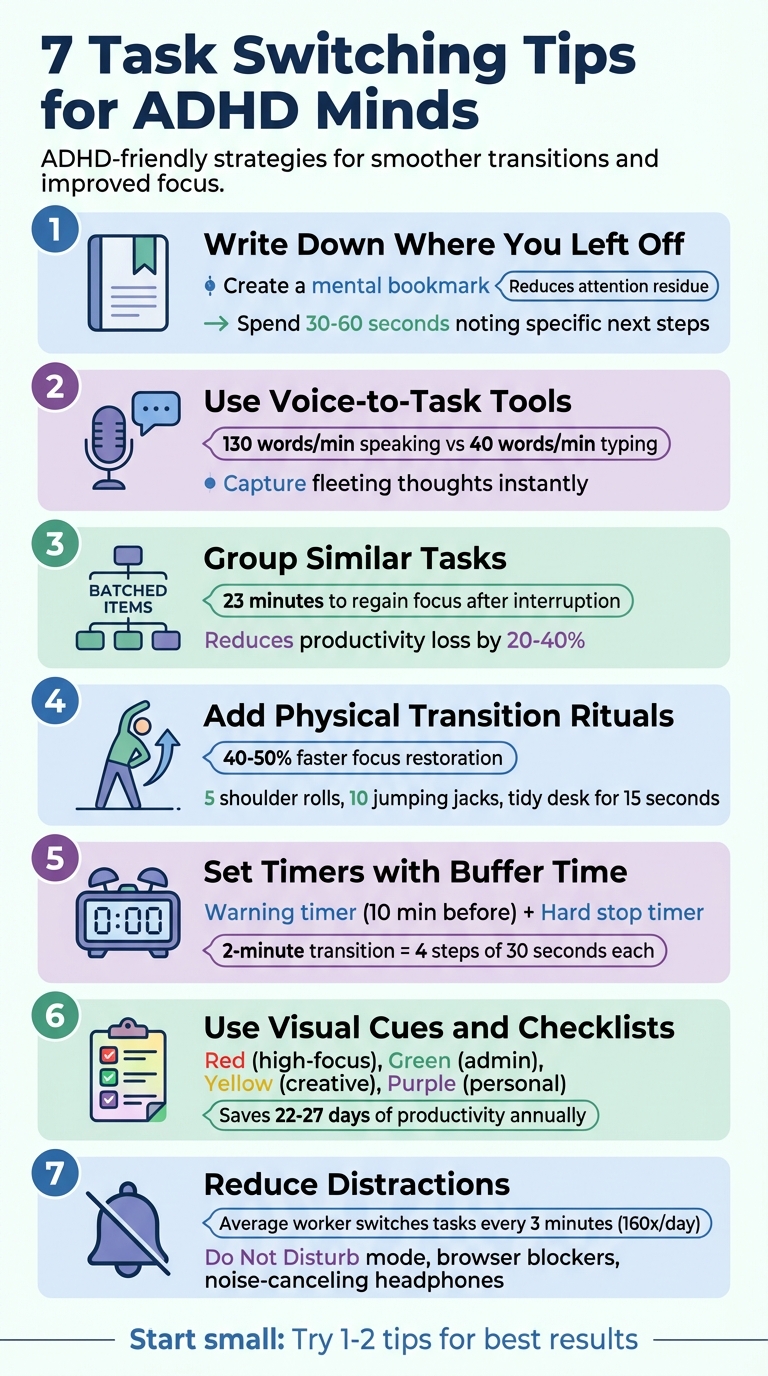 7 Task Switching Tips for ADHD: Visual Guide to Better Focus