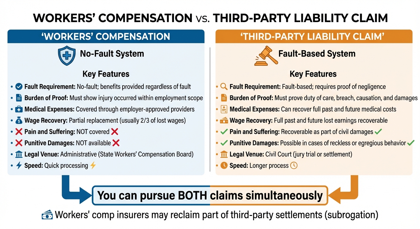Workers' Compensation vs Third-Party Liability Claims Comparison