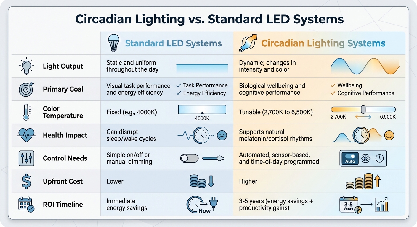 Circadian Lighting vs Standard LED Systems Comparison