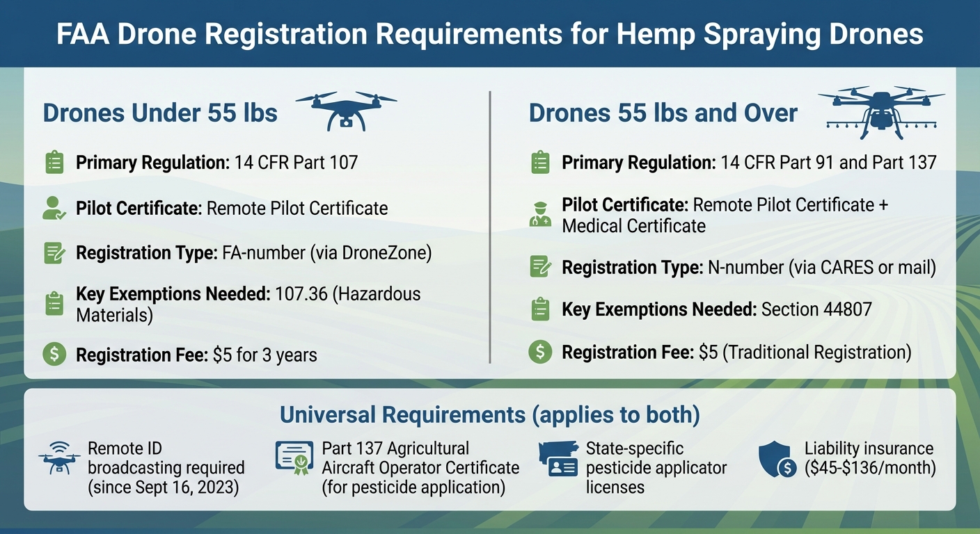 FAA Drone Registration Requirements: Under vs Over 55 lbs Comparison