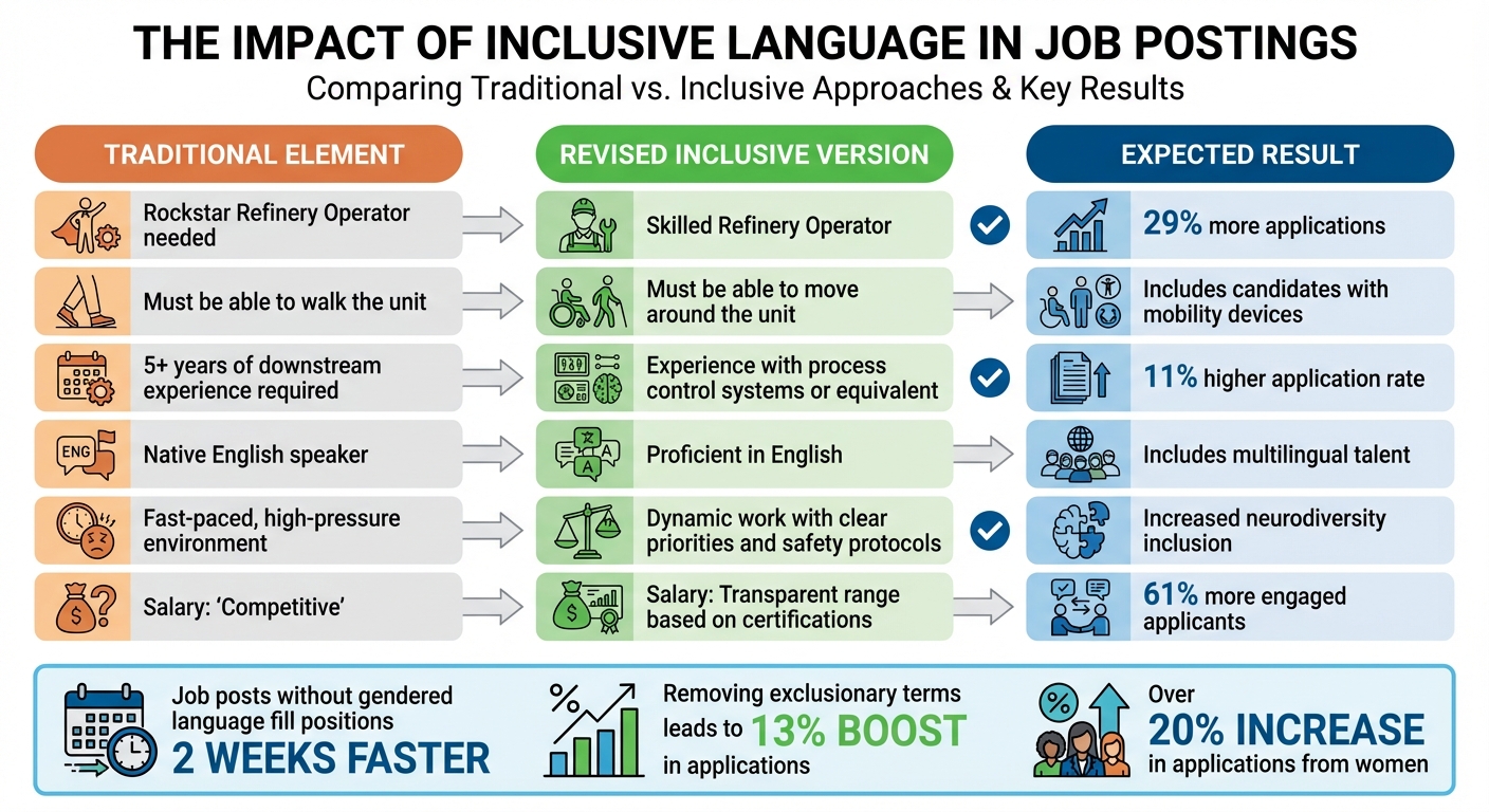 Before and After: Inclusive Job Post Language Examples with Results