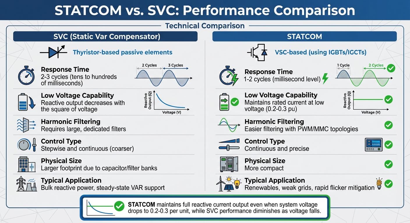 STATCOM vs SVC Performance Comparison for Voltage Flicker Reduction