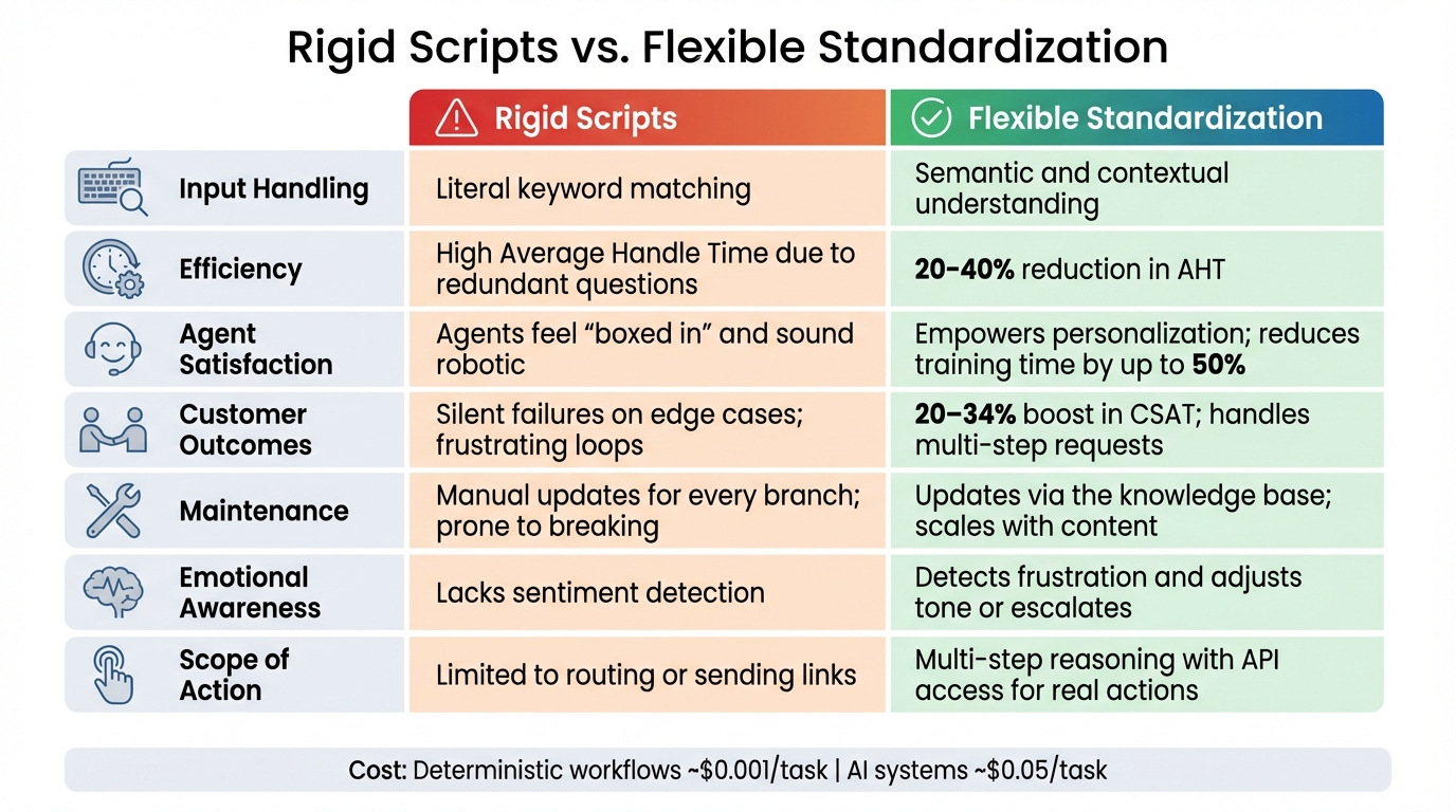 Rigid Scripts vs Flexible Standardization: Performance Comparison