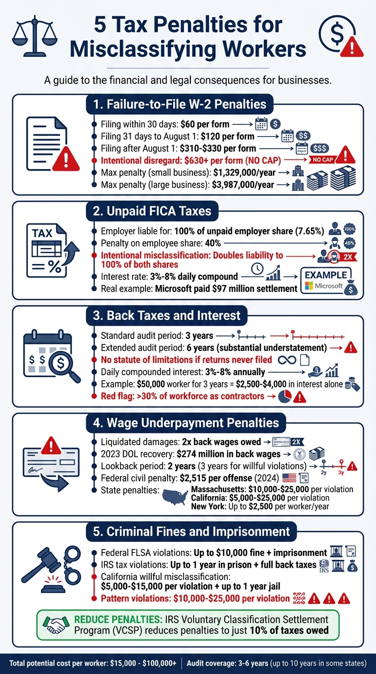 5 Tax Penalties for Worker Misclassification: Costs and Consequences