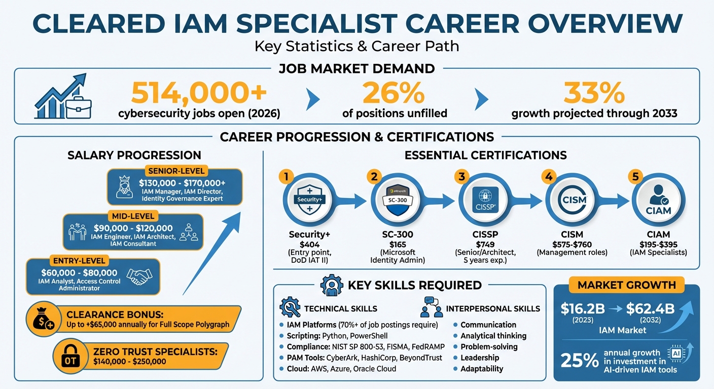 Cleared IAM Specialist Career Path: Salaries, Certifications, and Job Market Statistics