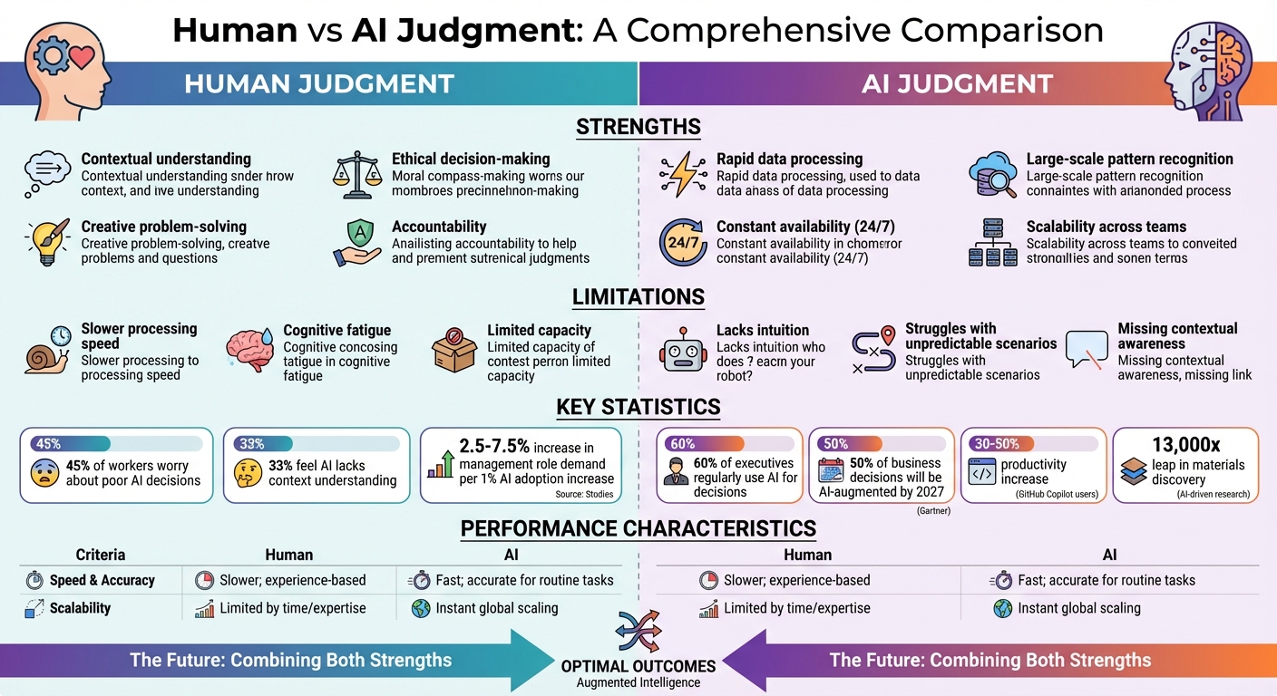 Human vs AI Judgment: Strengths, Limitations and Performance Comparison