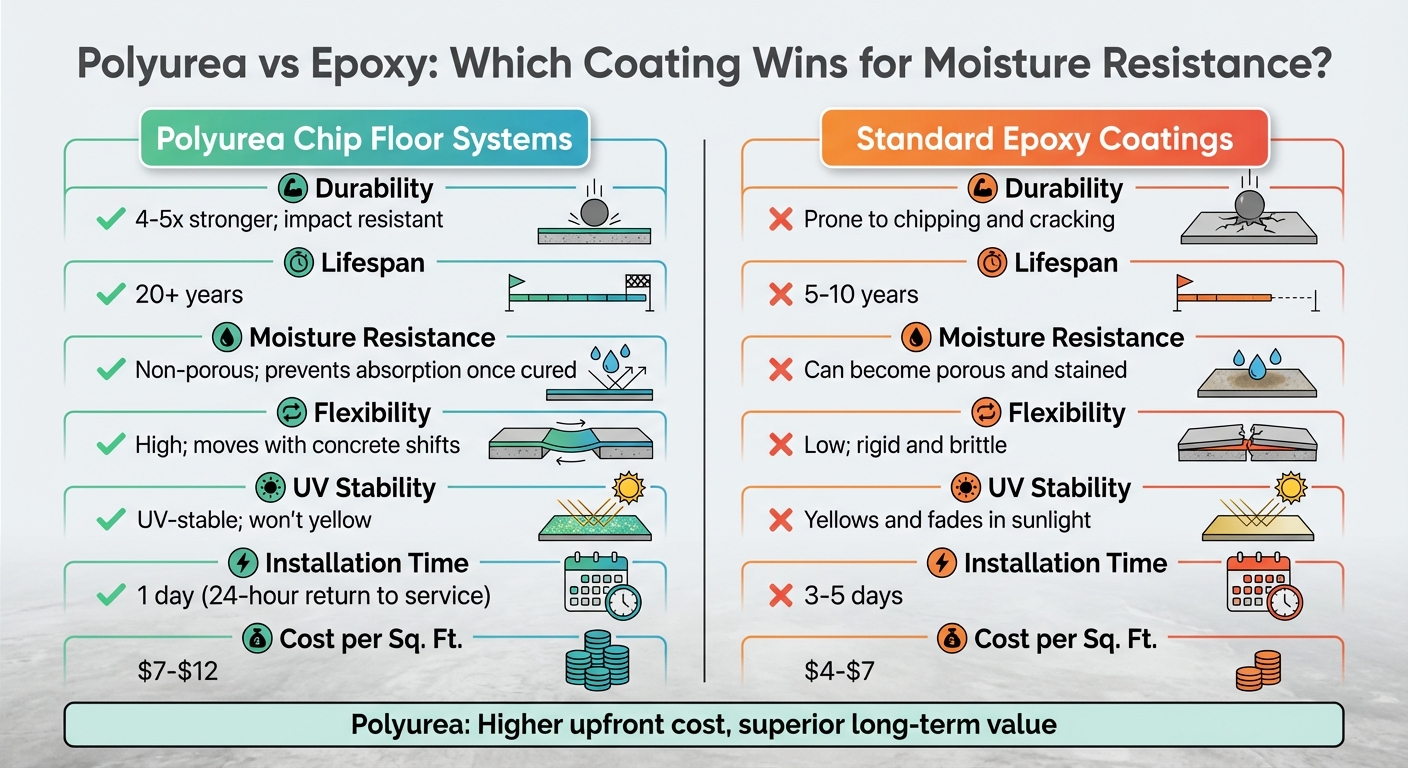 Polyurea vs Epoxy Coatings: Performance Comparison for Moisture-Prone Floors