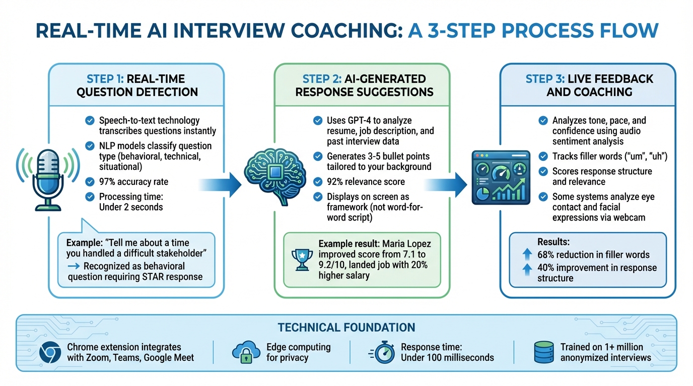 How Real-Time AI Interview Coaching Works: 3-Step Process